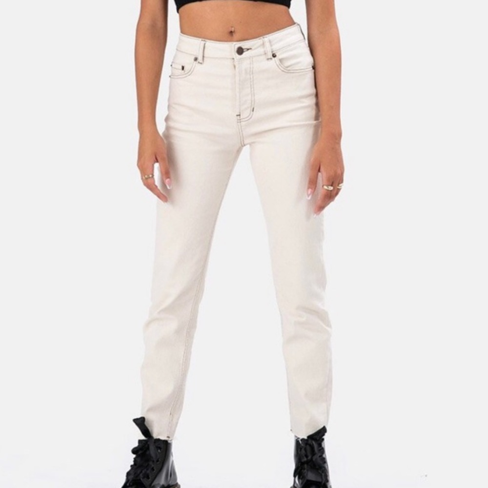 Holler Raw Hem Jeans | SKINNY - OFF WHITE / XS